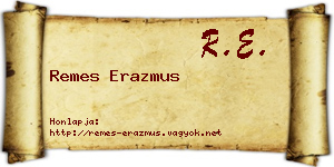 Remes Erazmus névjegykártya